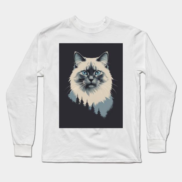 Ragdoll Cat 2 - Japanese Retro Art Long Sleeve T-Shirt by nextpensive